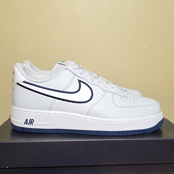 Nike Air Force 1 \'07 Embroidered Swoosh Photon Dust Navy FJ4211-002 Men\'s Size 9 main image 5